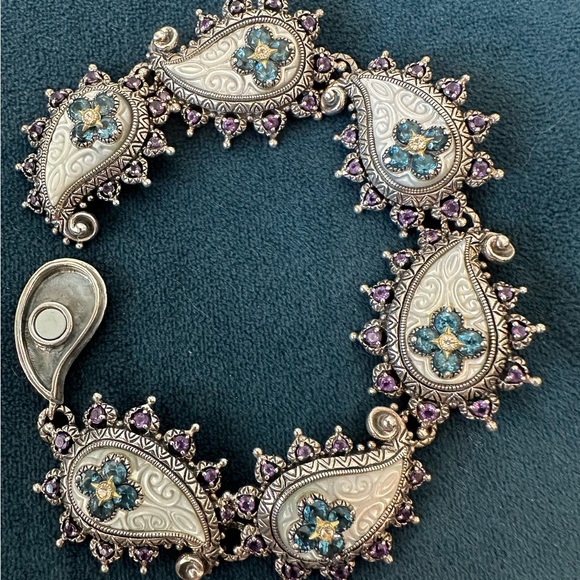 Barbara Bixby Gemstone Paisley Mother of Pearl Bracelet - Picture 2 of 3